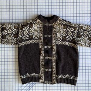 Vintage 80s Nordstrikk Knit Wool Cardigan Sweater XL